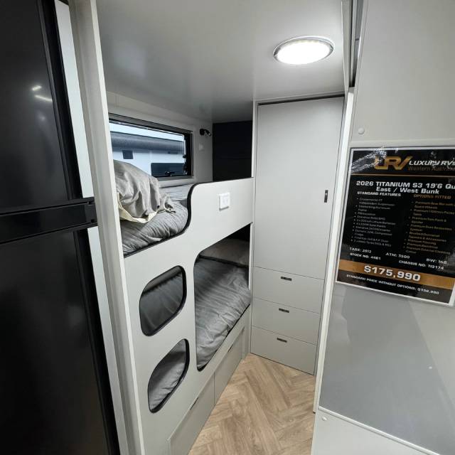 2026 TITANIUM S3 196D/T QUEEN EW BUNK CARAVAN